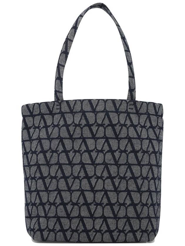 Men's Denim Toilet Iconographe Tote Bag Navy - VALENTINO - BALAAN 2