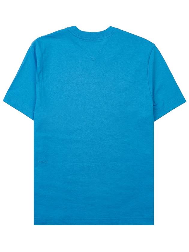 Women's Round Neck Plain Short Sleeve T-Shirt Turquoise - BOTTEGA VENETA - BALAAN 3