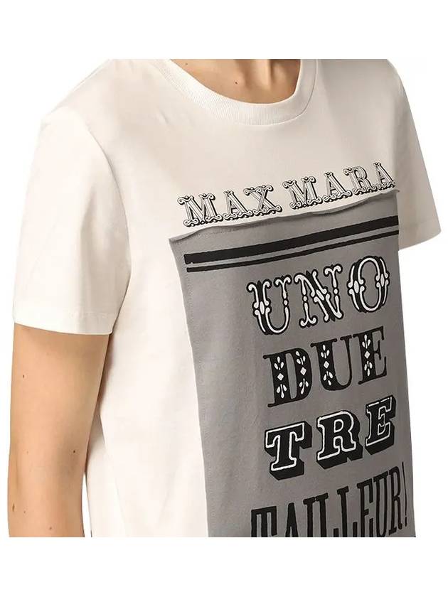 lettering print short sleeve t-shirt white - MAX MARA - BALAAN.