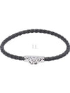 Seal Logo Leather Bracelet Black - ALEXANDER MCQUEEN - BALAAN 2