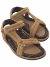 FF Jacquard Fabric Sandals Brown - FENDI - BALAAN 4