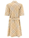 Check Cotton Midi Dress Beige - BURBERRY - BALAAN 3