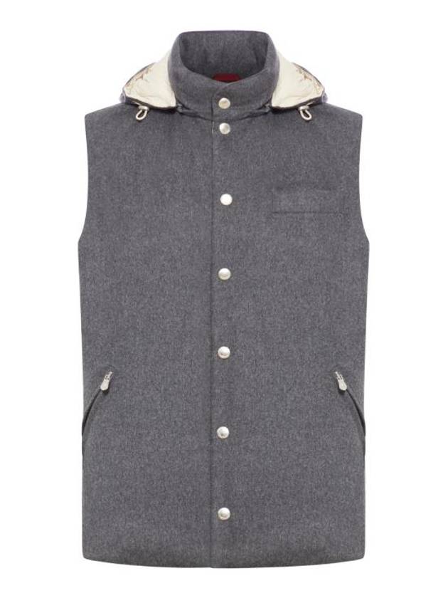 Detachable Hooded Down Vest Grey - BRUNELLO CUCINELLI - BALAAN 1