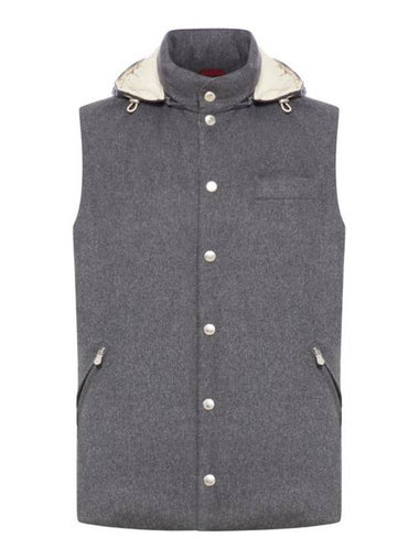 Detachable Hooded Down Vest Grey - BRUNELLO CUCINELLI - BALAAN 1