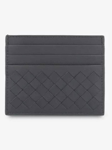 Intrecciato Leather Card Wallet Light Grey - BOTTEGA VENETA - BALAAN 1