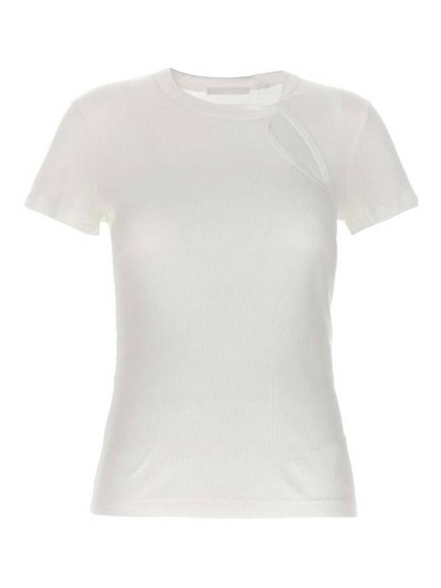 Asymmetrical Slash Short Sleeve T-Shirt White - HELMUT LANG - BALAAN 2