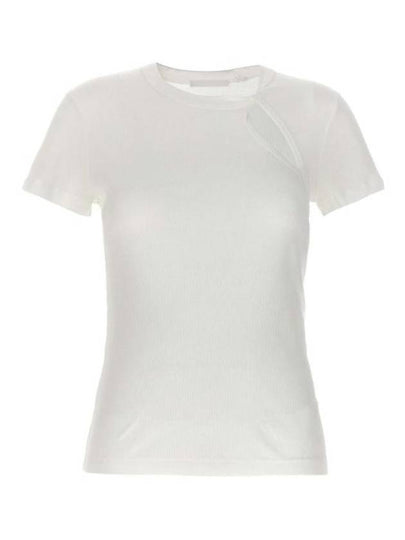 Asymmetrical Slash Short Sleeve T-Shirt White - HELMUT LANG - BALAAN 2