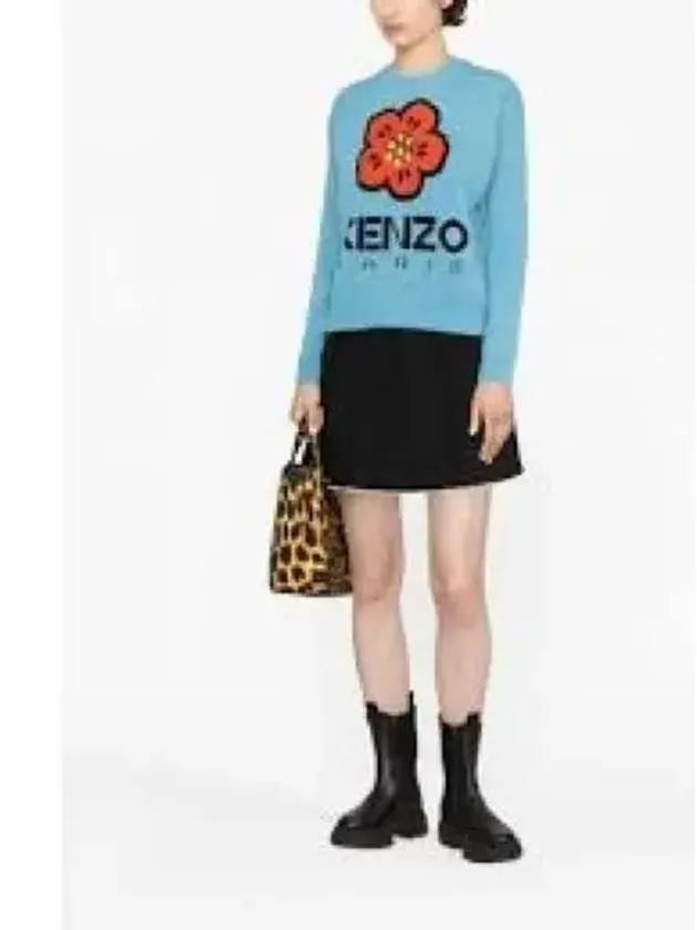 Boke Flower Logo Wool Knit Top Light Blue - KENZO - BALAAN 2