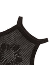 Runway Mugung Crochet Knit Halter Sleeveless Black - ULKIN - BALAAN 4