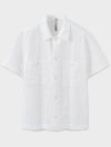 Overfit Ripple Half Short Sleeve Shirt White - NOIRER - BALAAN 3