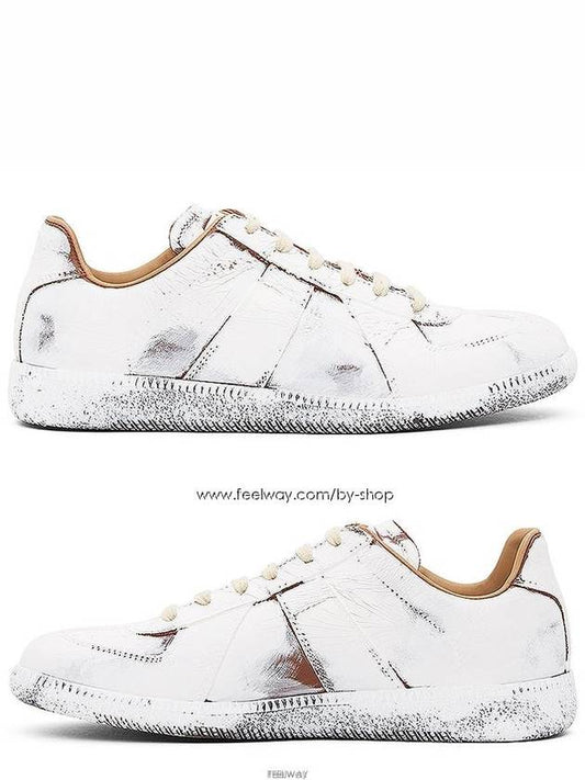 Replica Painted Leather Low Top Sneakers White - MAISON MARGIELA - BALAAN 2