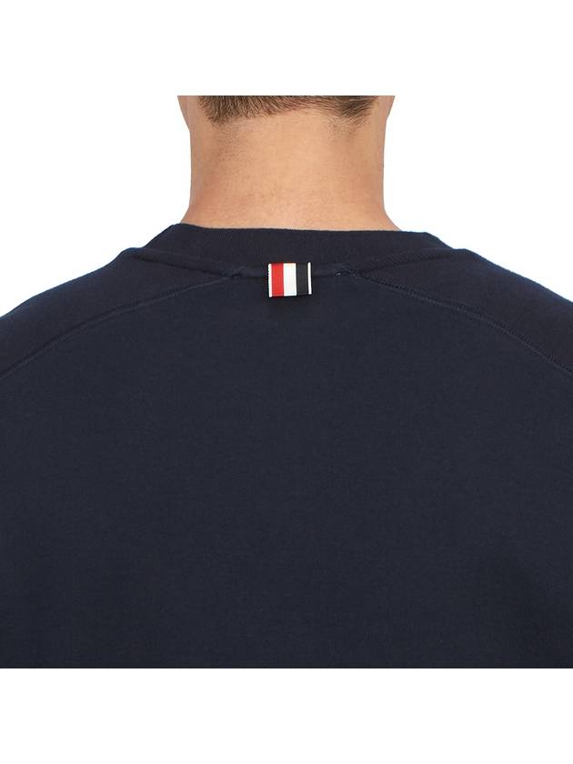 4-Bar Striped Cotton Long Sleeve T-Shirt Navy - THOM BROWNE - BALAAN 10