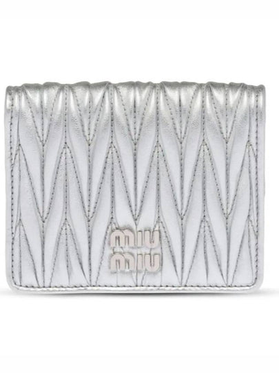 Matelasse Leather Half Wallet Silver - MIU MIU - BALAAN 2