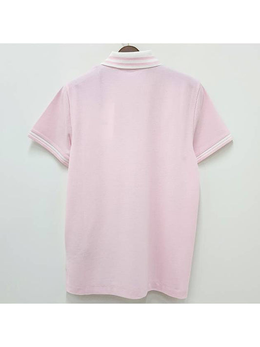 24SS Women's Logo Patch Polo Short Sleeve Tee Pink 8A00009 84720 50B - MONCLER - BALAAN 2