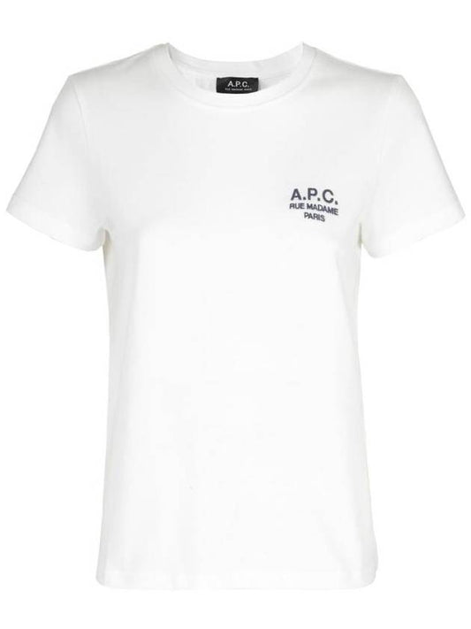 Denise Embroidered Short Sleeve T-shirt White - A.P.C. - BALAAN 1
