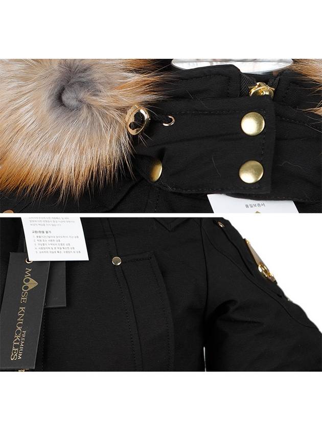 Gold Series Red Fur Bomber Jacket Black - MOOSE KNUCKLES - BALAAN 6