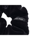 Medal Logo Velvet Scrunchie Black - MIU MIU - BALAAN 6