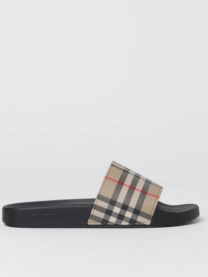 Check Furley Slippers Beige - BURBERRY - BALAAN 2