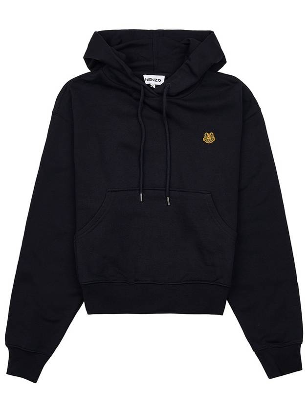 Women's Tiger Logo Cotton Hoodie Black - KENZO - BALAAN 2