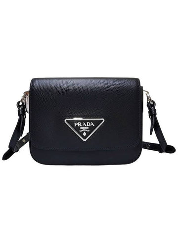 Women s 1BD249 Triangle Logo Saffiano Flap Shoulder Bag - PRADA - BALAAN 1