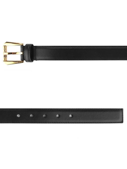 Women Logo Buckle Leather Belt Black - VERSACE - BALAAN 2