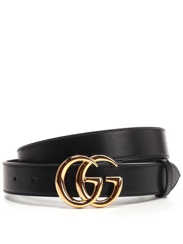 Men's GG Marmont Buckle Belt Black - GUCCI - BALAAN 2