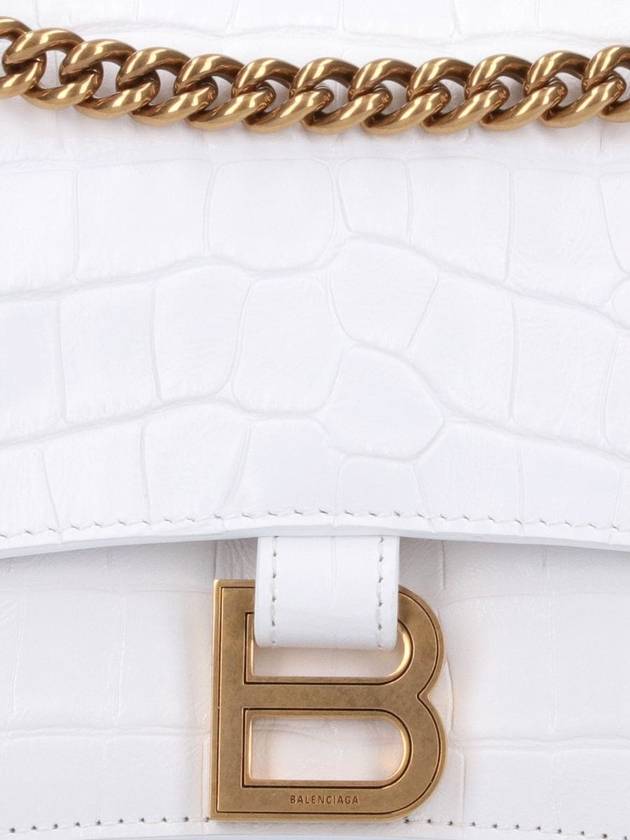 Women's Crush Rockadile Emboss Chain Small Shoulder Bag White - BALENCIAGA - BALAAN 5