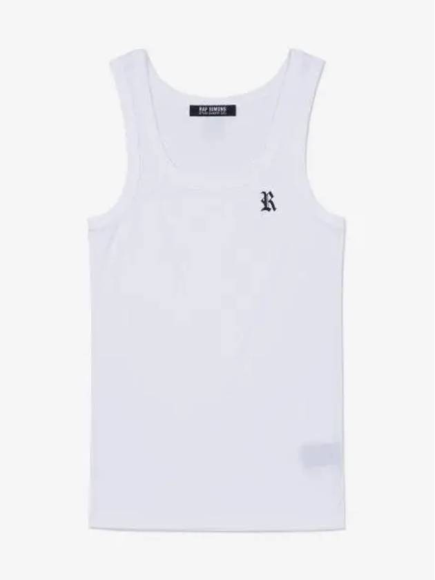 Small leather patch tank top white 231W122B190170010 - RAF SIMONS - BALAAN 1