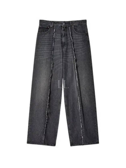 Unfinished Cut Tapered Wide Jean Grey - MAISON MARGIELA - BALAAN 2