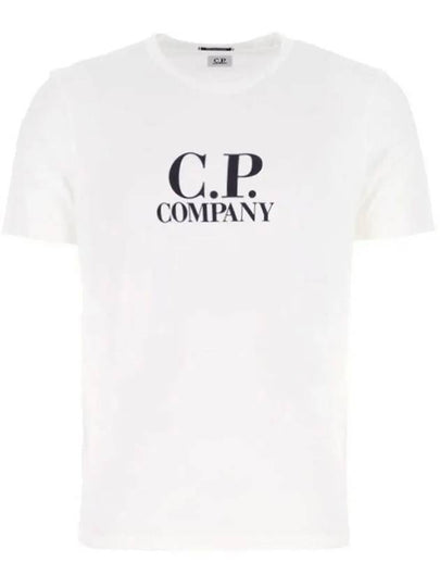 Logo Print Short Sleeve T-Shirt White - CP COMPANY - BALAAN 2