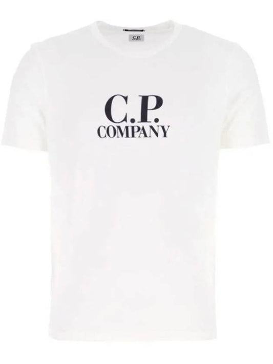 Logo Print Short Sleeve T-Shirt White - CP COMPANY - BALAAN 2