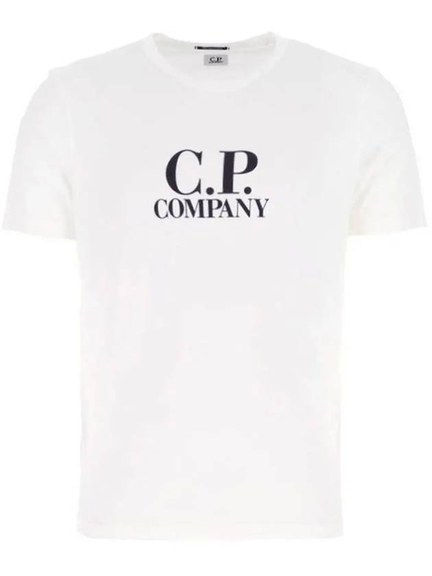 Logo Print Short Sleeve T-Shirt White - CP COMPANY - BALAAN 3