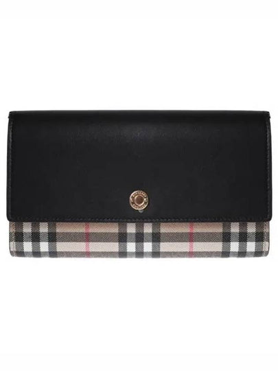 Hannah Check Leather Cross Bag Black Beige - BURBERRY - BALAAN 2