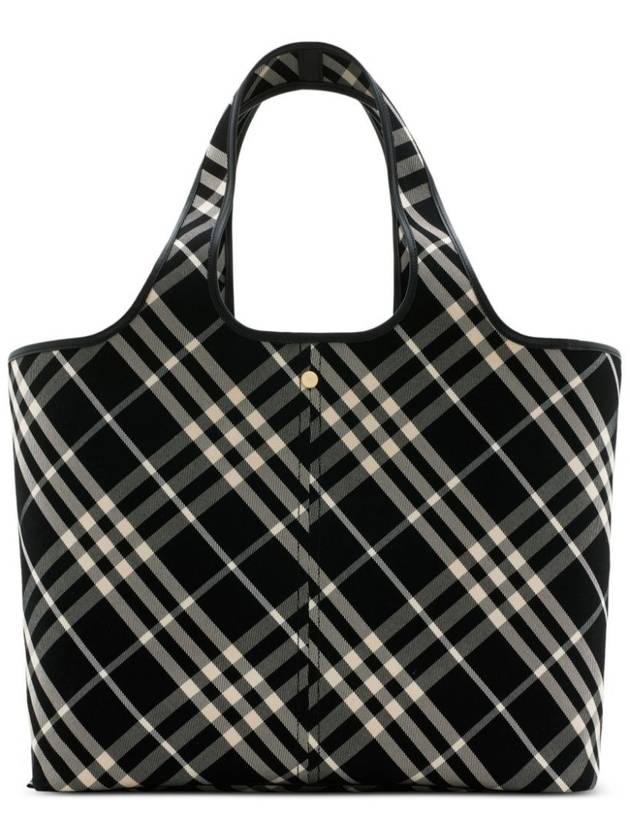 Check Medium Tote Bag Black - BURBERRY - BALAAN 5