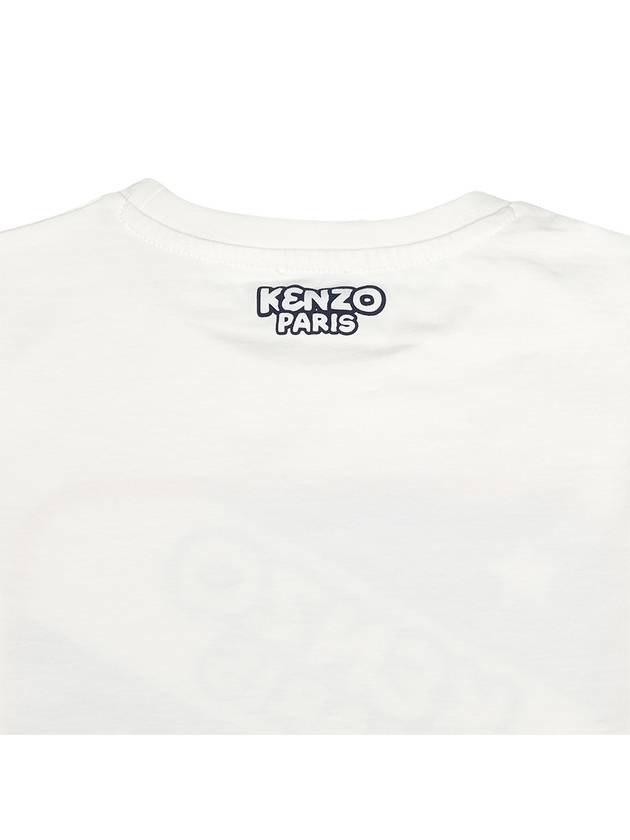 Kids Logo Print Short Sleeve T-Shirt White - KENZO - BALAAN 5