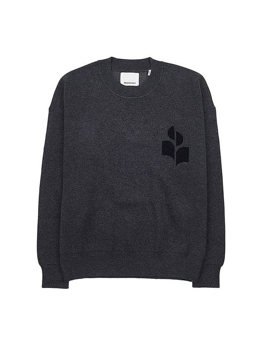 Ateley Logo Cotton Sweatshirt Dark Grey - ISABEL MARANT - BALAAN 1