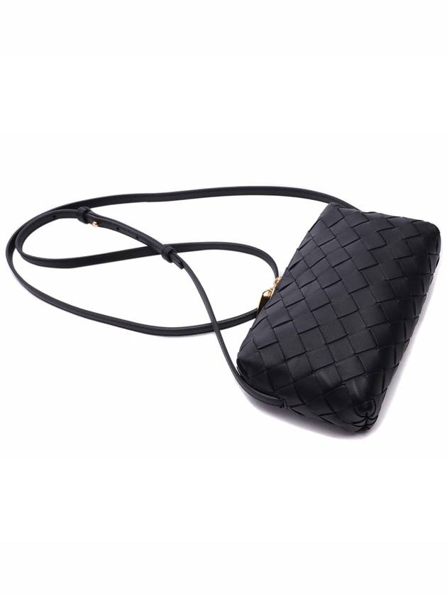 Intrecciato Lamb Leather Mini Cross Bag Black - BOTTEGA VENETA - BALAAN 6