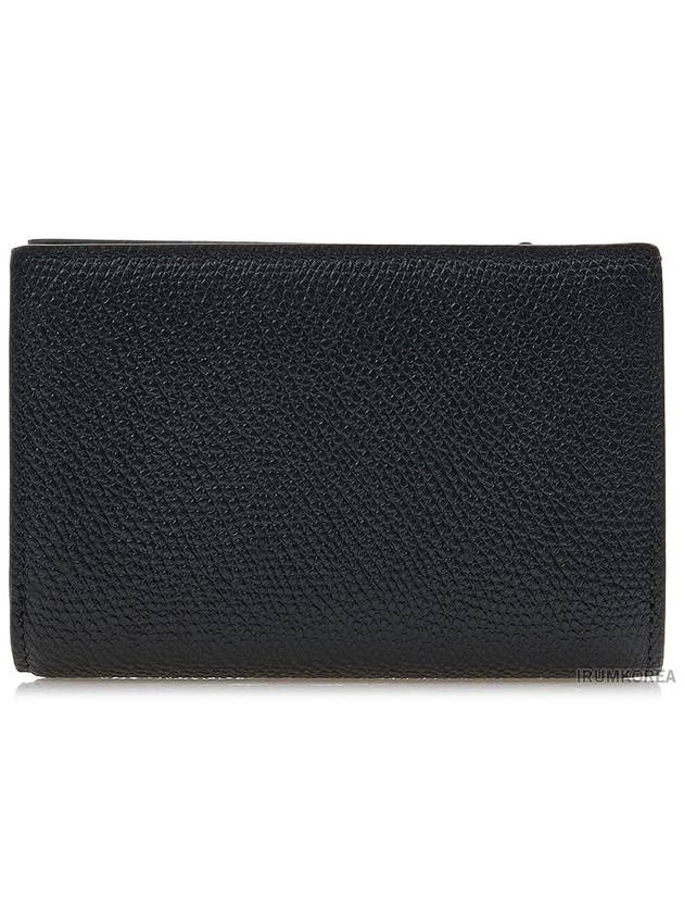 V Logo Folding Half Wallet Black - VALENTINO - BALAAN 4