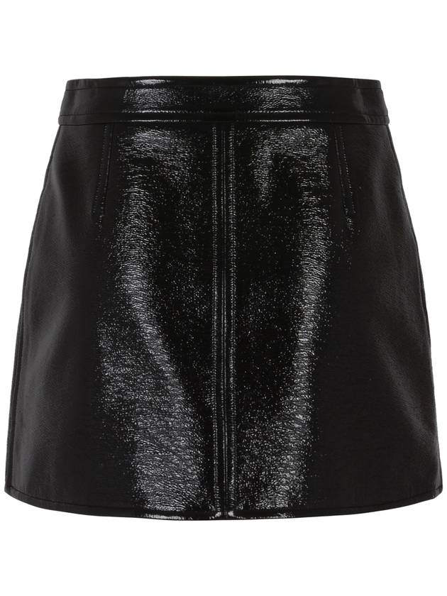 Edition Glossy Vinyl A-Line Skirt Black - COURREGES - BALAAN 3