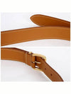 Metal Buckle Logo Leather Belt Brown - MIU MIU - BALAAN 6