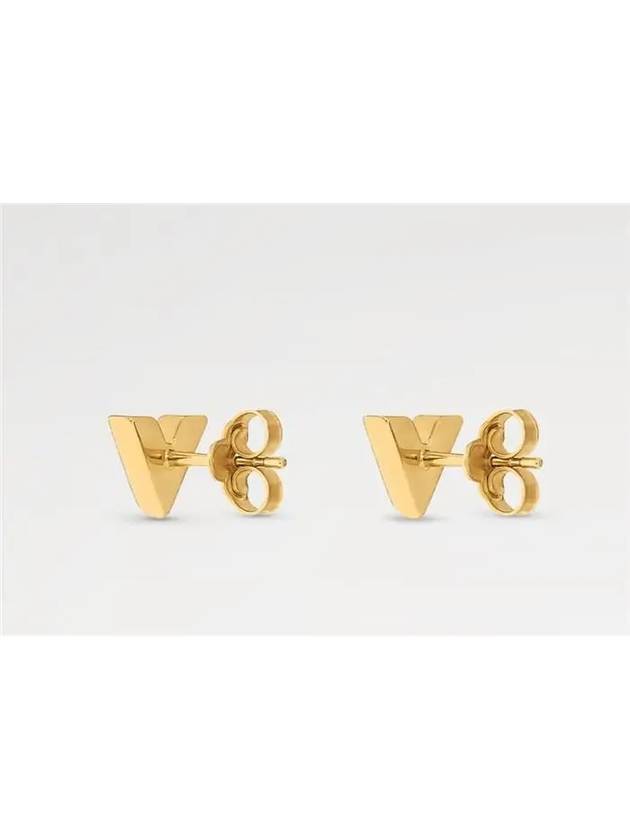 Essential V Stud Earrings Gold - LOUIS VUITTON - BALAAN 3