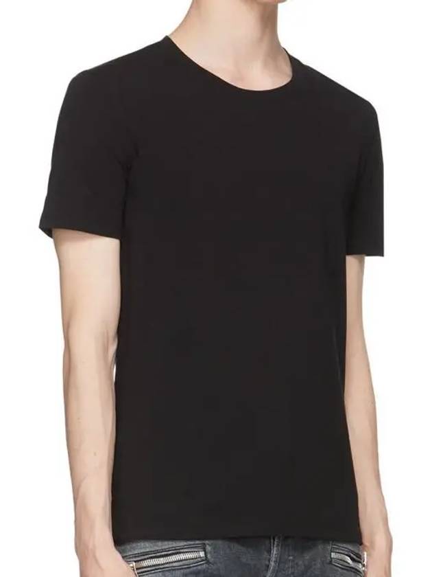 Logo patch sleeve crew neck slim fit short sleeve tshirt black - BALMAIN - BALAAN 2