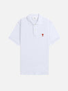 Small Heart Logo Polo Shirt White - AMI - BALAAN 2