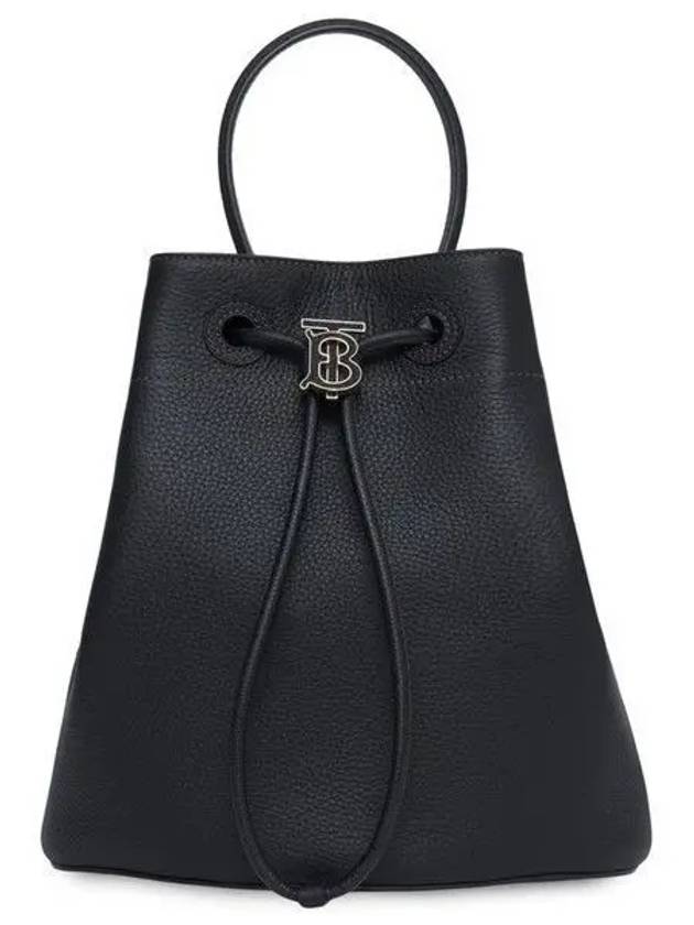 Small Grainy Leather TB Bucket Bag Black - BURBERRY - BALAAN 2