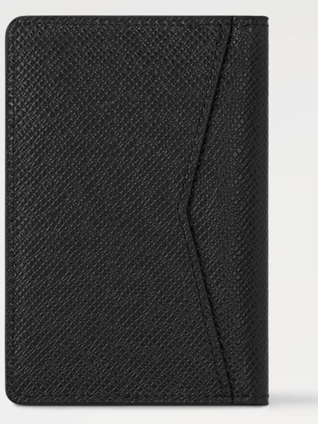 Pocket Organizer Taiga Leather Card Wallet Black - LOUIS VUITTON - BALAAN 7