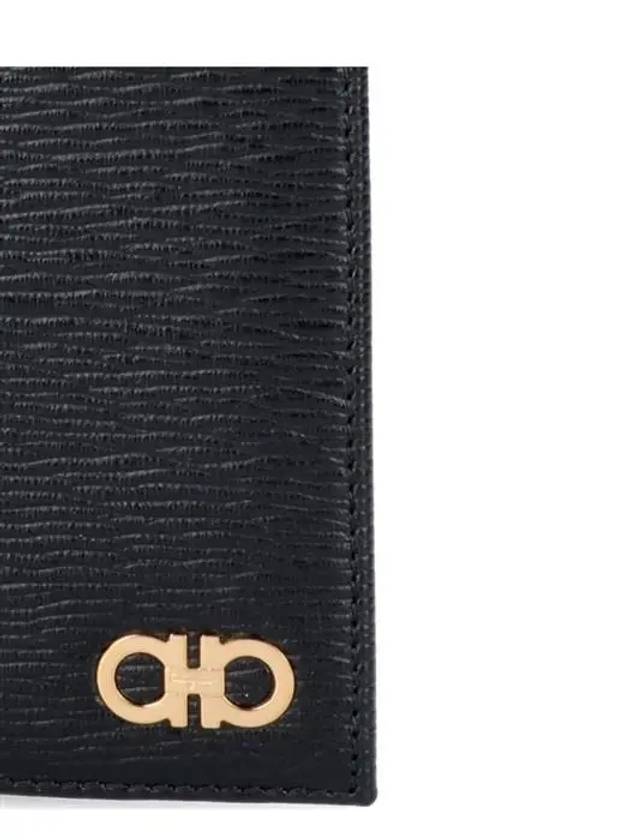 Revival Gancini Compact Half Wallet Black - SALVATORE FERRAGAMO - BALAAN 3