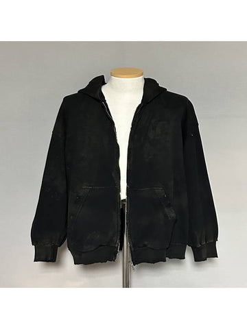 Mud Distressed Hooded Zip Up 100 - BALENCIAGA - BALAAN 1