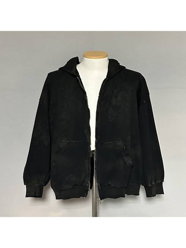 Mud Distressed Hooded Zip Up 100 - BALENCIAGA - BALAAN 1