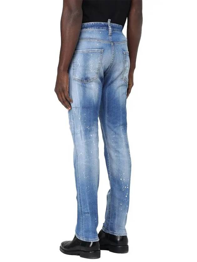 Paint Stretch Cotton Jeans Blue - DSQUARED2 - BALAAN 4