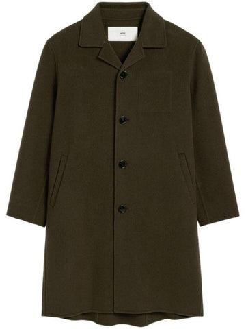 Breasted Four Button Double Side Cashmere Single Coat Dark Coffee - AMI - BALAAN 1